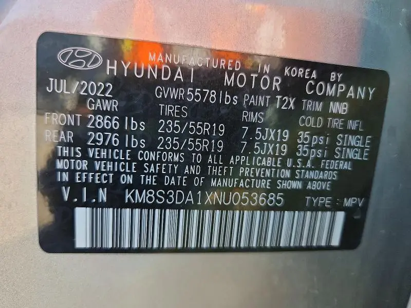2022 HYUNDAI SANTA FE SEL PREMIUM  