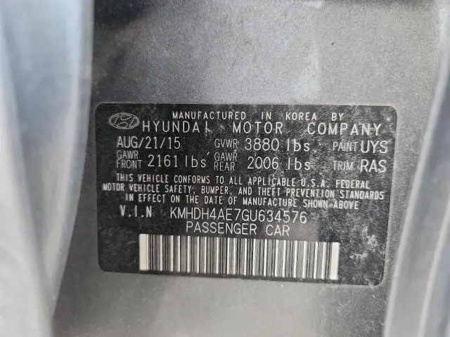 2016 HYUNDAI ELANTRA   