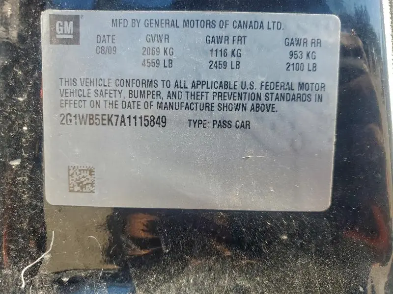 2010 CHEVROLET IMPALA LT  