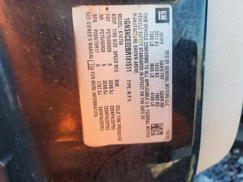 2011 CHEVROLET TAHOE K1500 LTZ  