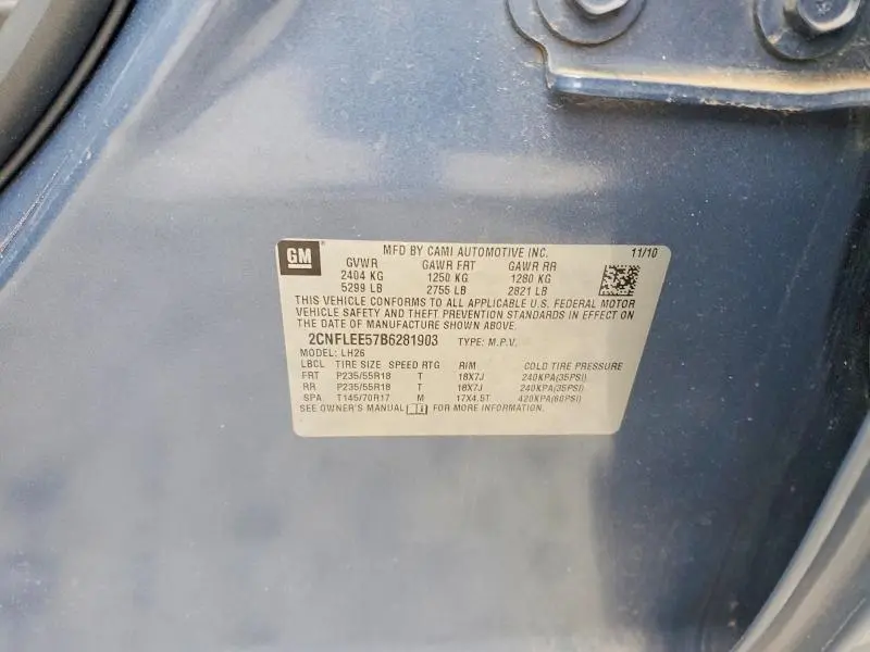 2011 CHEVROLET EQUINOX LT  