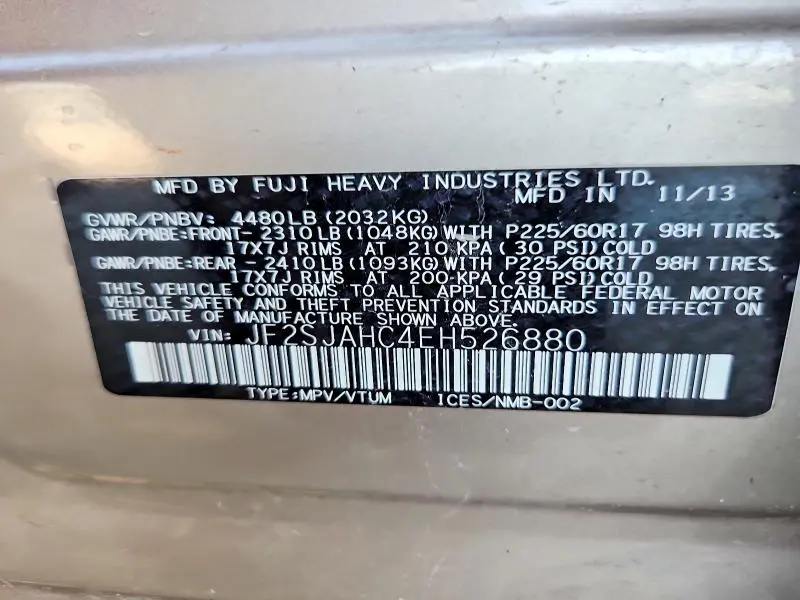 2014 SUBARU FORESTER 2.5I LIMITED  