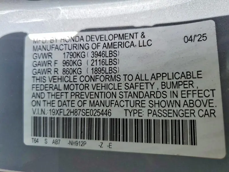 2025 HONDA CIVIC SPORT  