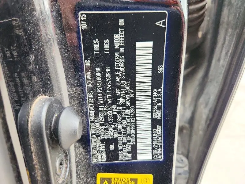 2015 TOYOTA HIGHLANDER XLE  