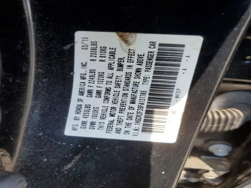 2015 HONDA ACCORD LX  