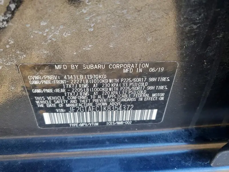 2019 SUBARU CROSSTREK PREMIUM  