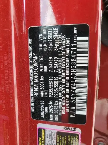 2017 HYUNDAI SANTA FE SPORT   