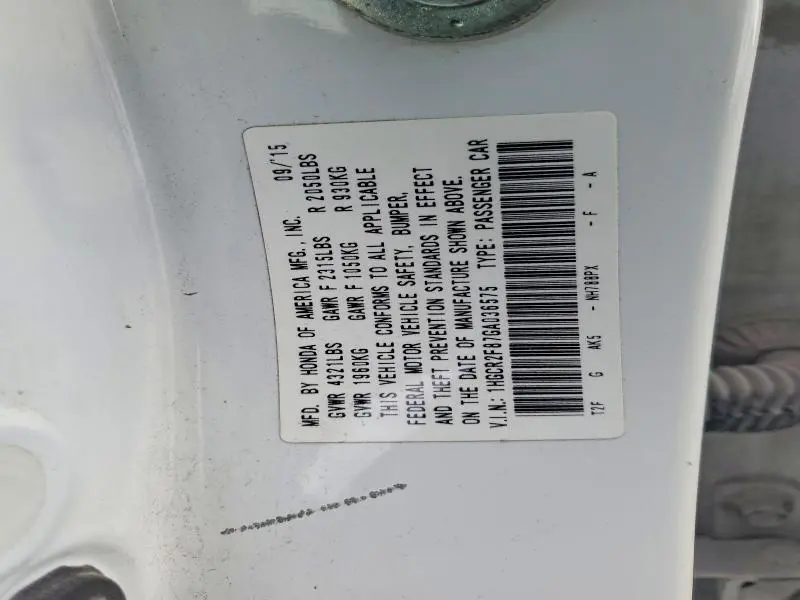 2016 HONDA ACCORD EXL  