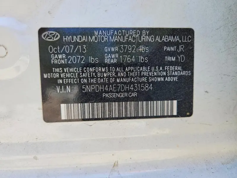 2013 HYUNDAI ELANTRA GLS  