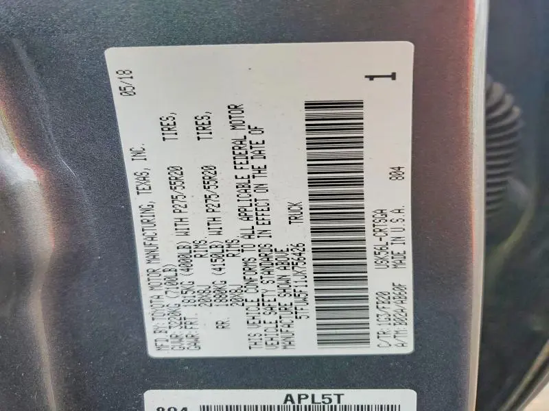 2018 TOYOTA TUNDRA SR5  