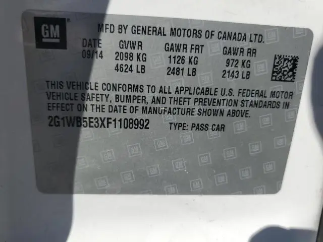 2015 CHEVROLET IMPALA LIMITED LT  