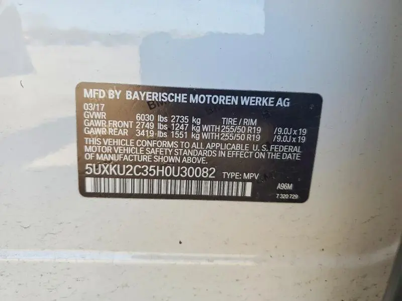 2017 BMW X6 XDRIVE35I  