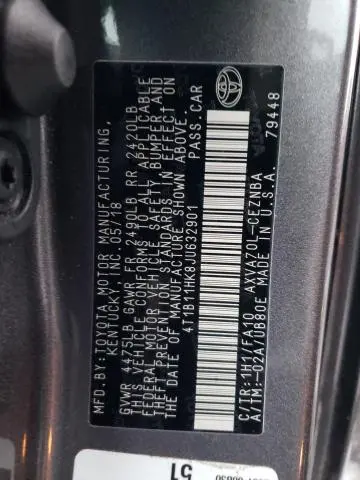 2018 TOYOTA CAMRY L  
