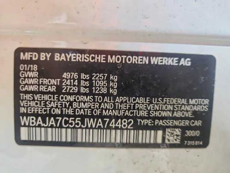 2018 BMW 530 XI  