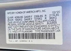 2020 HONDA ACCORD LX  