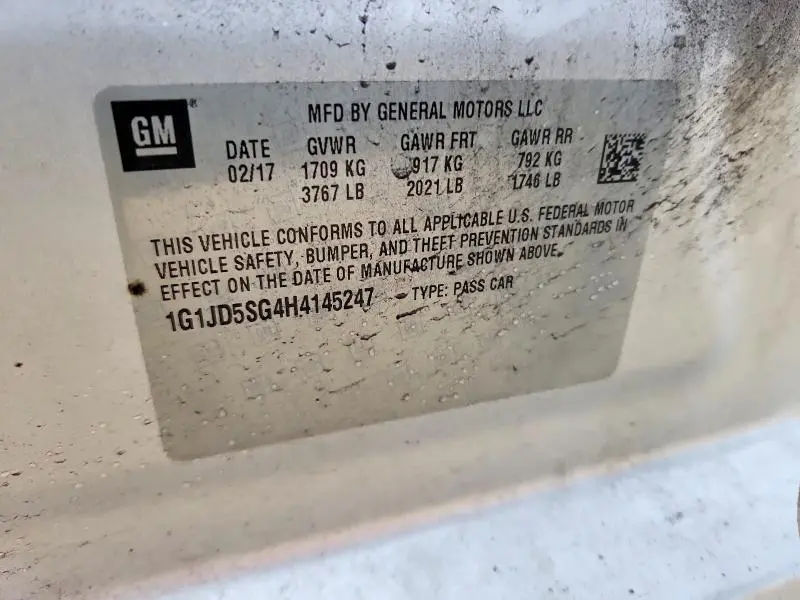 2017 CHEVROLET SONIC LT  