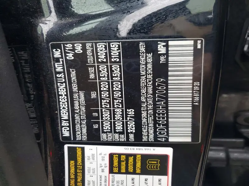 2017 MERCEDES-BENZ GLS 450 4MATIC  