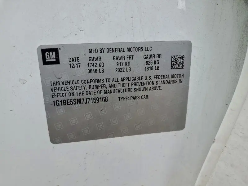 2018 CHEVROLET CRUZE LT  