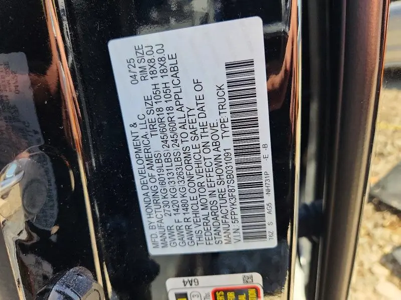 2025 HONDA RIDGELINE BLACK EDITION  