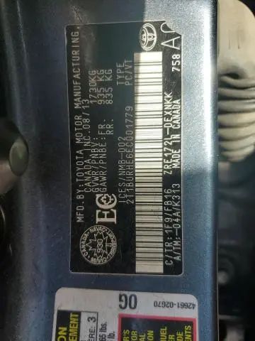 2014 TOYOTA COROLLA L  