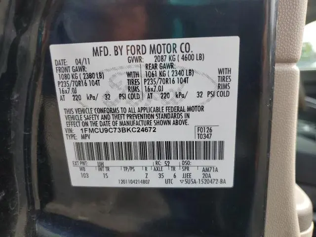 2011 FORD ESCAPE XLS  