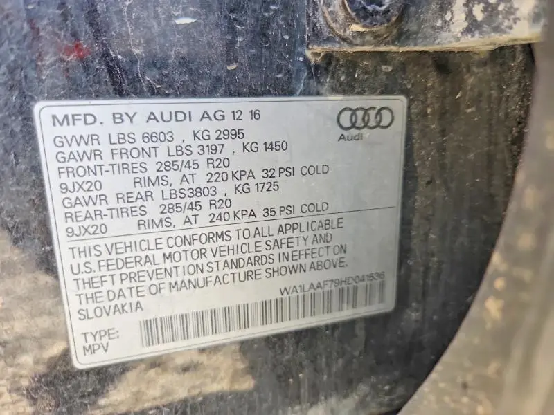 2017 AUDI Q7 PREMIUM PLUS  