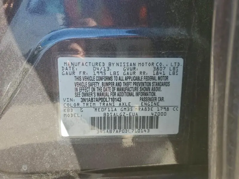 2013 NISSAN SENTRA S  