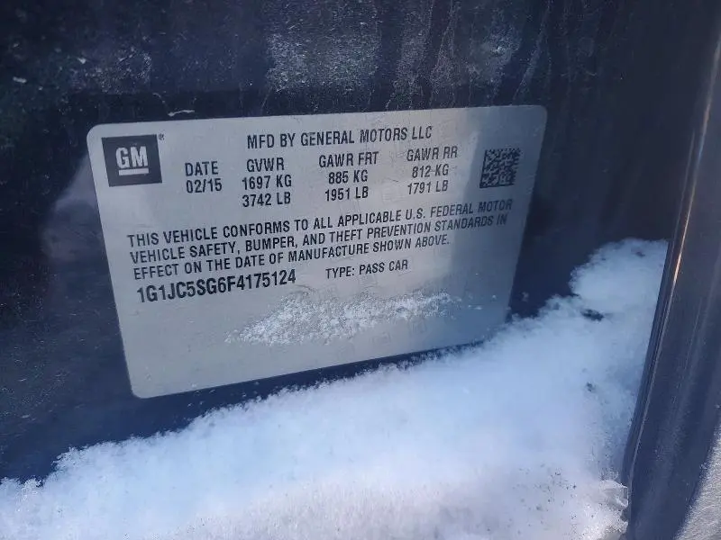 2015 CHEVROLET SONIC LT  