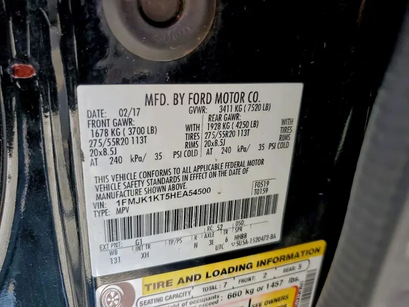 2017 FORD EXPEDITION EL LIMITED  