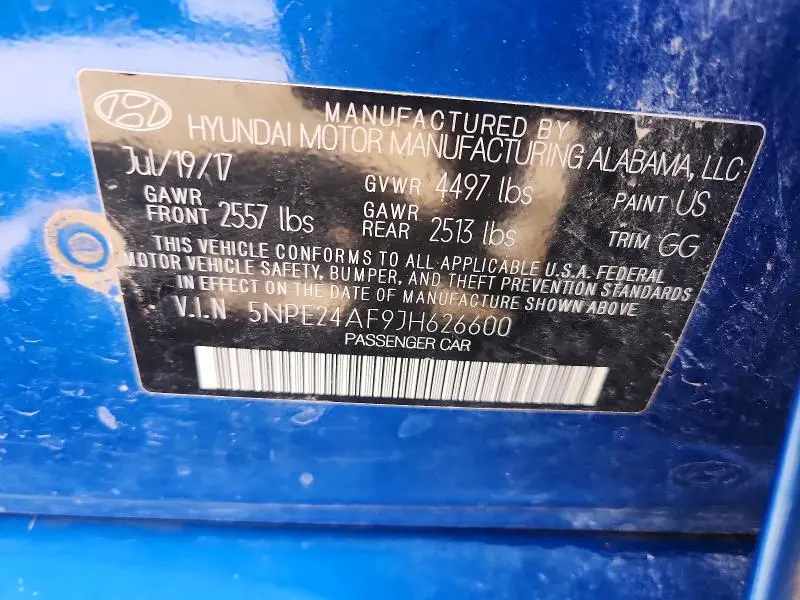 2018 HYUNDAI SONATA SE  