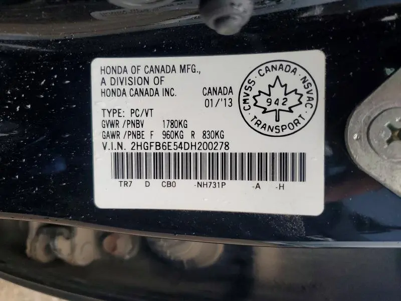 2013 HONDA CIVIC SI  