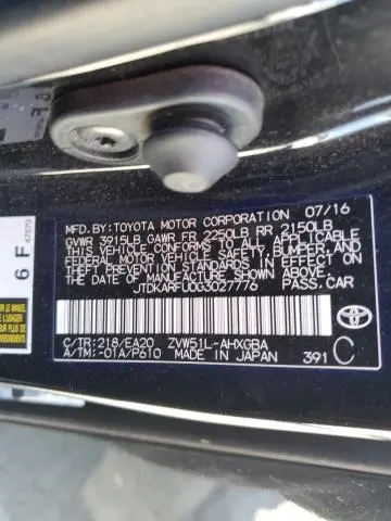 2016 TOYOTA PRIUS   