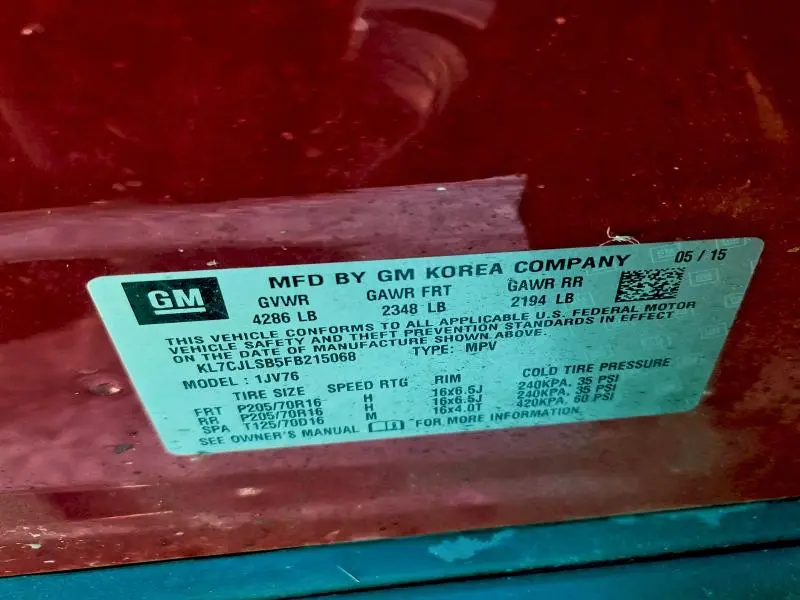 2015 CHEVROLET TRAX 1LT  