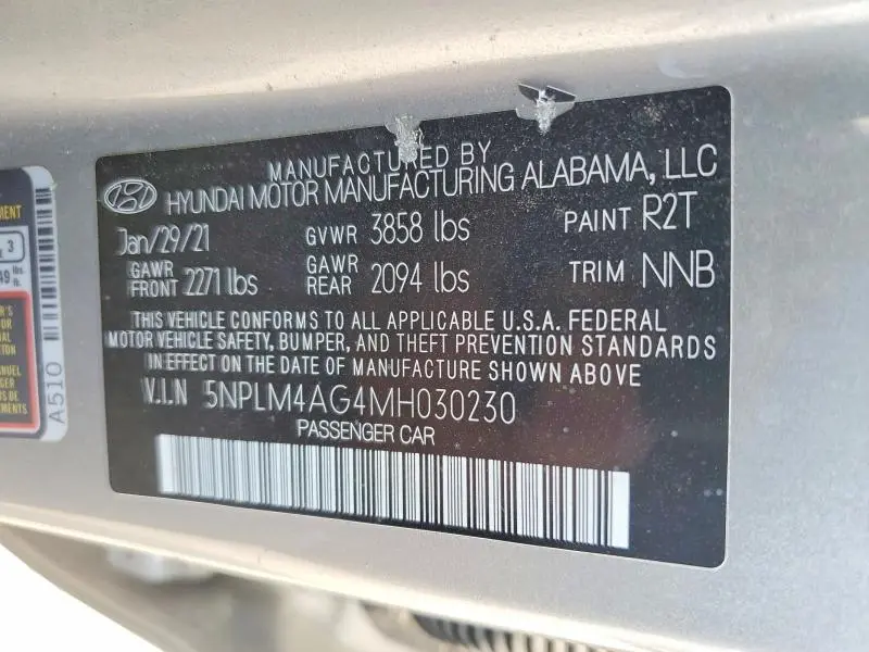 2021 HYUNDAI ELANTRA SEL  