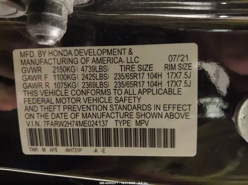 2021 HONDA CR-V AWD SPECIAL EDITION