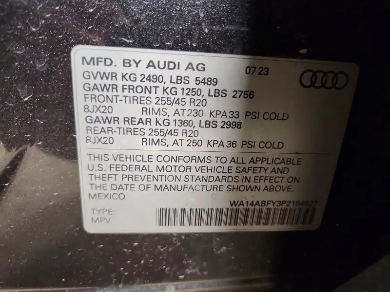 2023 AUDI Q5 SPORTBACK PREMIUM 45  