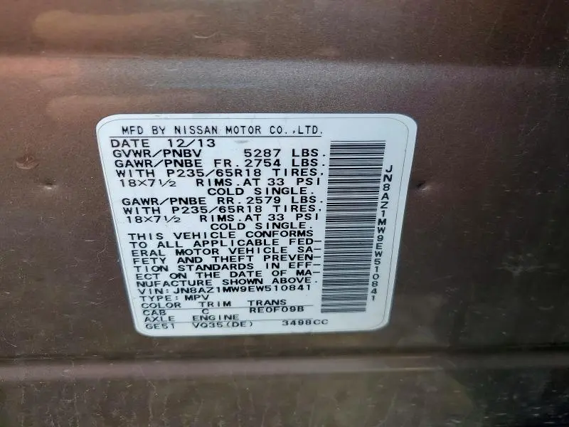 2014 NISSAN MURANO   
