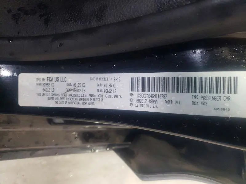 2016 CHRYSLER 200 LIMITED  