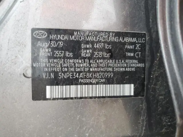 2019 HYUNDAI SONATA LIMITED  