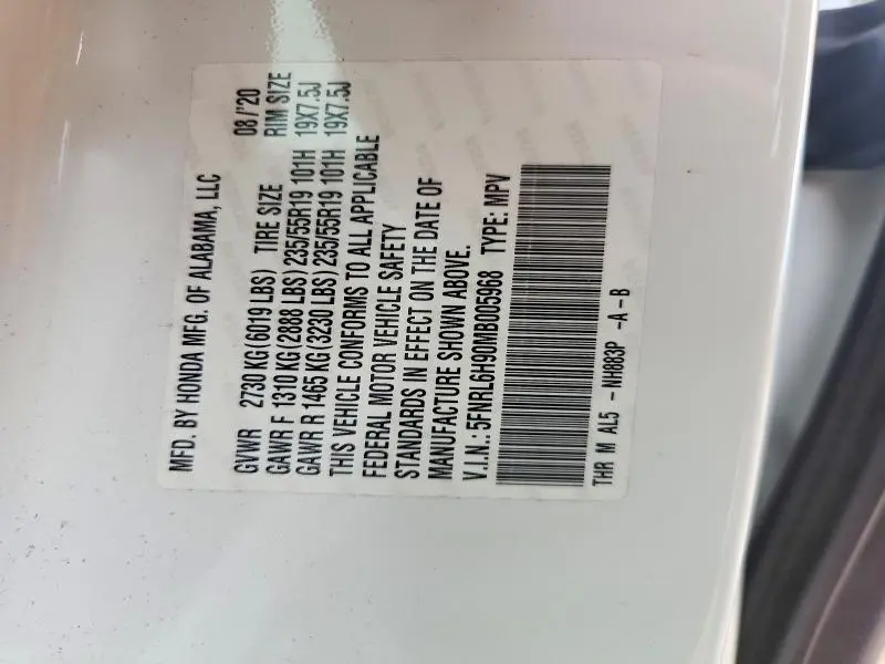 2021 HONDA ODYSSEY ELITE  