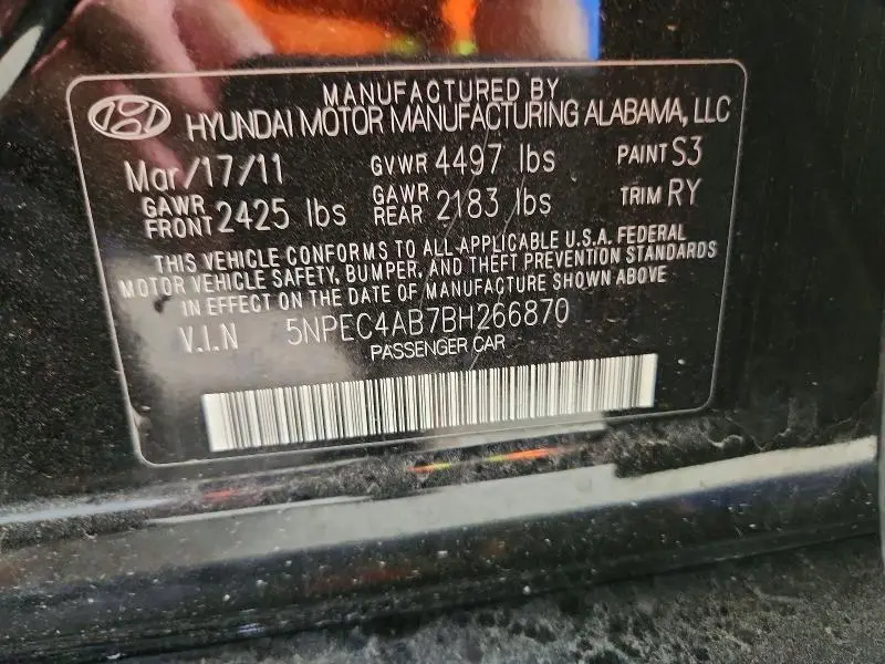 2011 HYUNDAI SONATA LIMITED 2.0T  