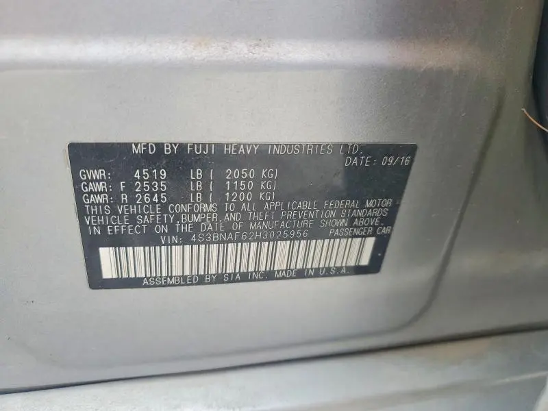 2017 SUBARU LEGACY 2.5I PREMIUM  