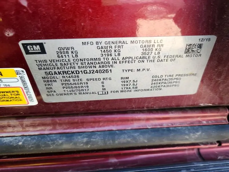 2016 BUICK ENCLAVE   