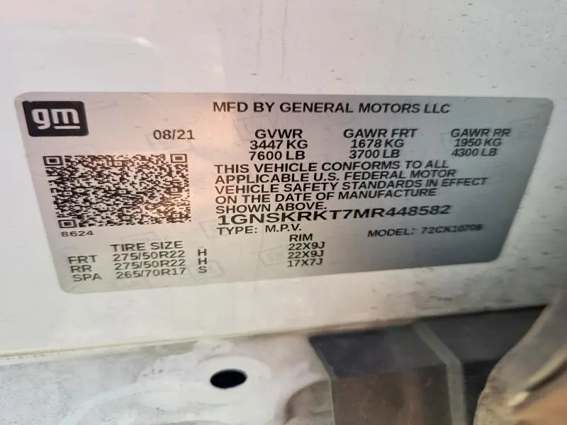 2021 CHEVROLET TAHOE K1500 RST  