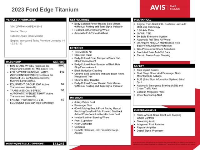 2023 FORD EDGE TITANIUM