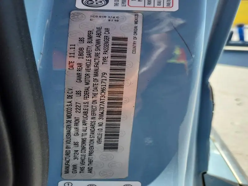 2012 VOLKSWAGEN BEETLE   