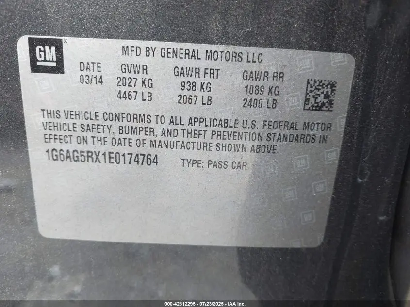 2014 CADILLAC ATS STANDARD