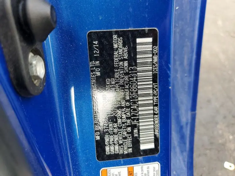 2015 SUBARU BRZ 2.0 LIMITED  