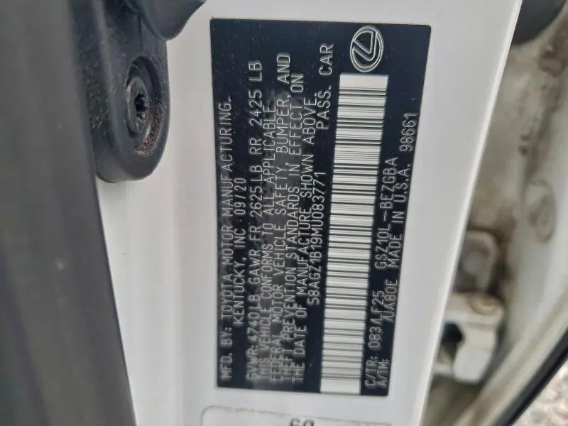 2021 LEXUS ES 350 BASE  