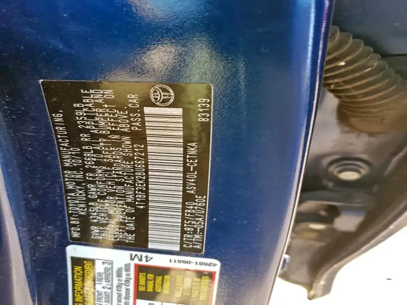 2011 TOYOTA CAMRY BASE  